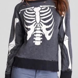 HTF Wildfox Distressed Inside Out Jumper